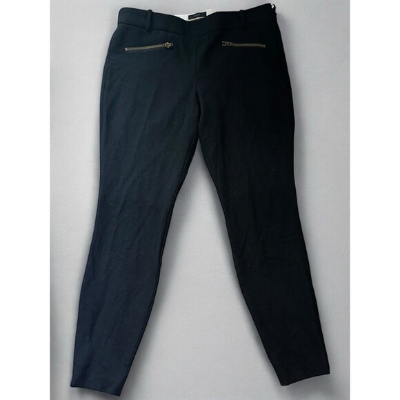 J Crew Minnie Pants Womens 8 Black Mid Rise Straight Leg Workwear Office Wool - Picture 7 of 16